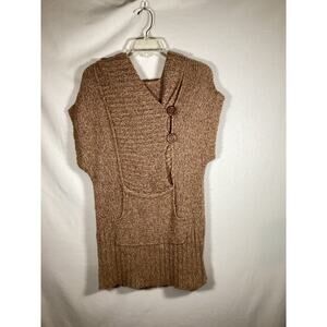 FREE PEOPLE Sleeveless Sweater Cozy Boho with Hoodie Womens Medium